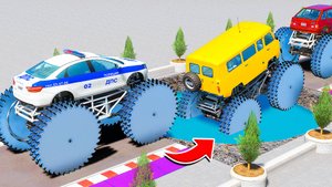 СМОГУТ ЛИ ГИГАНТСКИЕ МАШИНЫ ПРОЕХАТЬ ОПАСНУЮ ЯМУ С ВОДОЙ В ГТА 5 МОДЫ - ЭКСПЕРИМЕНТЫ В GTA 5 MODS