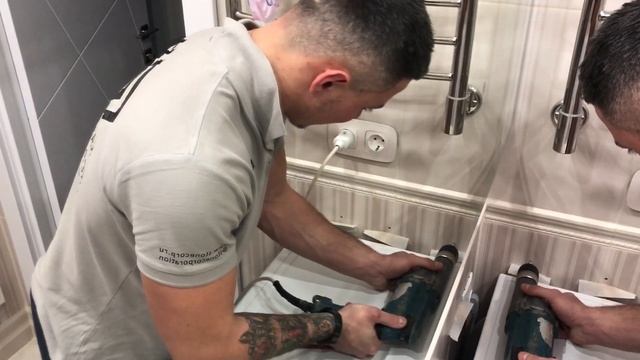 Пошаговая установка двухуровневой столешницы в ванную комнату смотреть онлайн