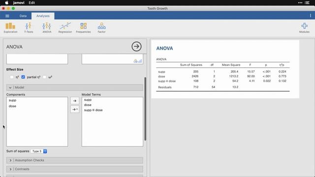 ANOVA — jamovi смотреть онлайн