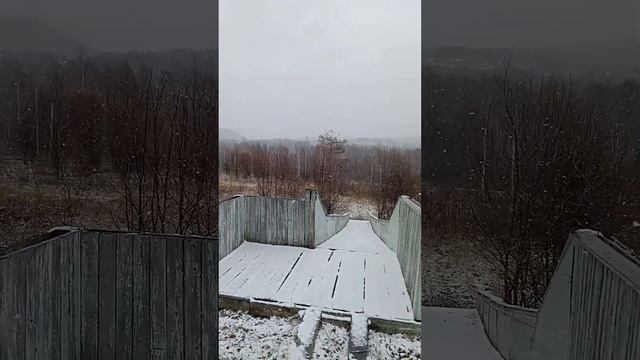 Первый снег выпал сегодня в Кульдуре 15-10-23. смотреть онлайн