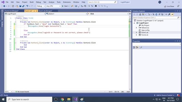 Login Form | VB.net | Visual Studio | with and without database validation  How to create login for