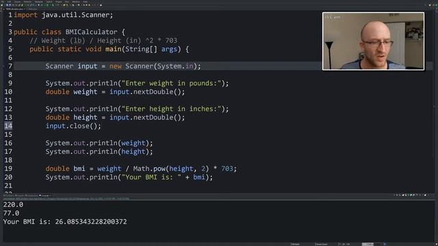 Create a BMI Calculator in JAVA Tutorial - Feet and Inches
