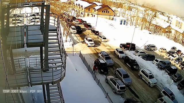 Конфликт на парковке "Горного воздуха" с камер наблюдения. Полное видео смотреть онлайн