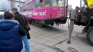 Трамвай сошел с рельс в Нижнем Новгороде