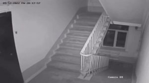 Мужчина в маске разбил камеру в подъезде