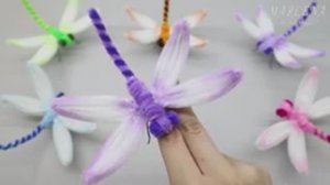 СТРЕКОЗА ОЧЕНЬ ПРОСТО! Как сделать СТРЕКОЗУ из синельной проволоки! Dragonfly!
