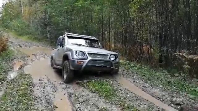 УАЗ КАНОНИР. Тест новой лебедки. смотреть онлайн