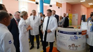 Поликлиника ГКБ №9. Визит министра здравоохранения России Михаила Мурашко, август 2023 г.