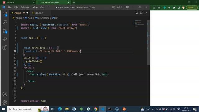 React Native tutorial #51 Fetch data from JSON server API смотреть онлайн