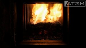 Работа водогрейного котла 100 кВт на лузге