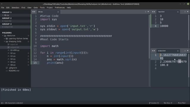 Q12 - Square Root | Sharping Skills | CPinPython