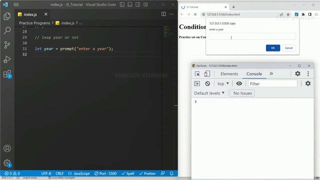 JavaScript Program to find Leap year or not + practice set || JavaScript course  || Tutorial - 47