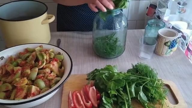 Закуска из зелёных помидор! Острая!!!