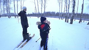 С подписчиком на лыжах в лес.