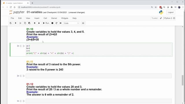 #Python #Variables #PythonPractice Python Practice Problems - 01 Variables and Basic Print