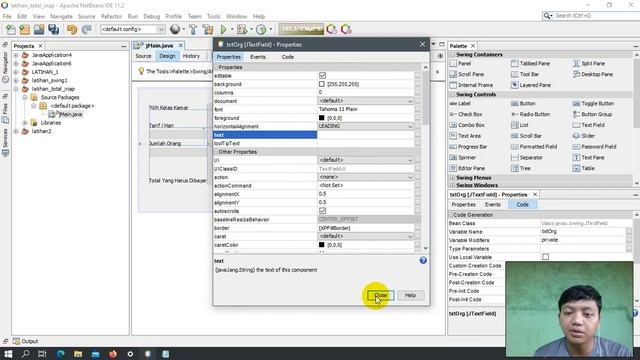 Toturial Cara Mencari Nilai Total Inap Di Java NetBeans Swing