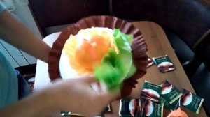 Букет из чая,апельсина и конфет.Букеты на День учителя.