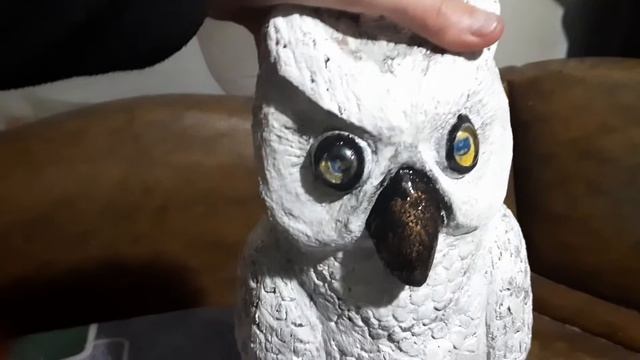 Белая сова из бетона своими руками. | Поделки из цемента. смотреть онлайн