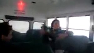 Прыгнула в автобусе!