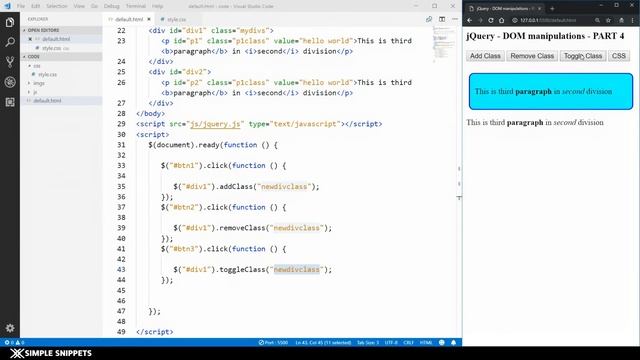 48 - jQuery HTML DOM manipulations(Part - 4) | jQuery Tutorials for Beginners смотреть онлайн