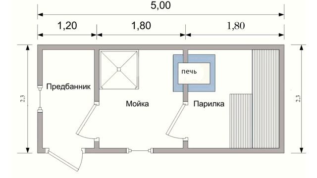 Модульный дом с баней барнхаус 9х9.5 метра Территория бани Дзен