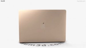 Apple MacBook Air 2020 M1 Gold 3D model by Hum3D.com