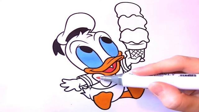 РАСКРАСКА ДЛЯ ДЕТЕЙ ДОНАЛЬД ДАК | COLORING PAGES FOR KIDS DONALD DUCK смотреть онлайн