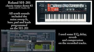 Roland SH-201 VA Synth classic supersaw trance demo #2 (FL Studio 10 & Roland SH-201)