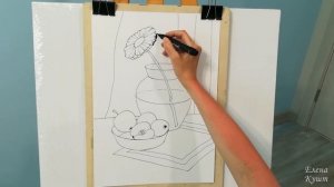 Декоративный натюрморт в графике