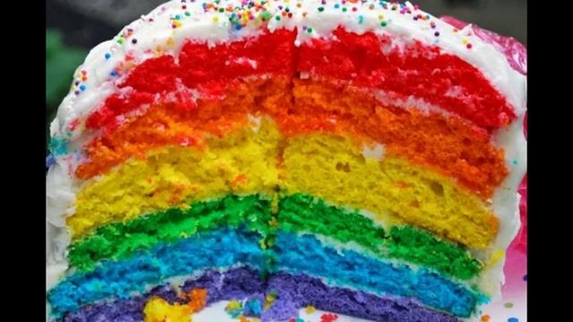 Радужный торт (rainbow cake), рецепт