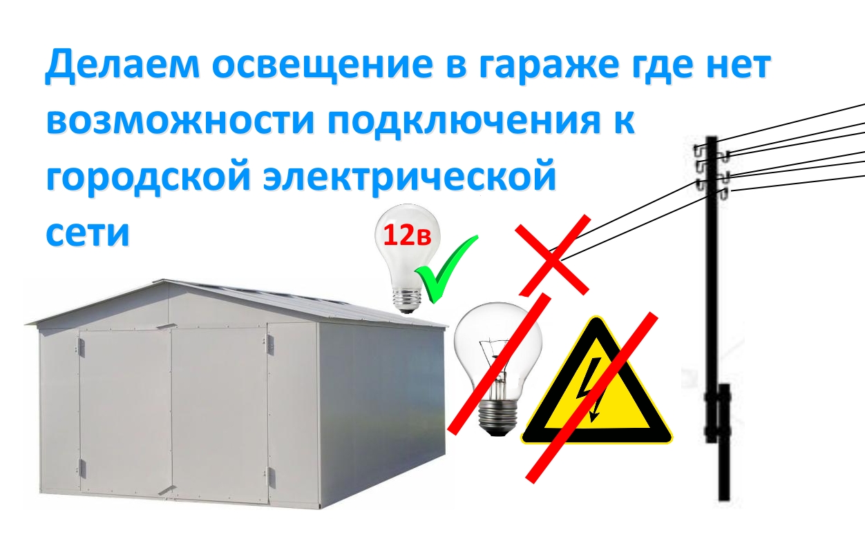 Нет возможности. Подвод света к гаражу. Свет в гараже от аккумулятора 12 вольт. Освещение от АКБ для дачи. Подключение железного гаража к электричеству.