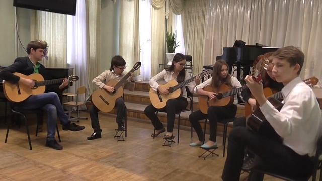 Ансамбль гитаристов 1.-  Е. Поплянова "Милонга" 2.- Ж. Лорю "Розовая вишня и белый цветок яблони" смотреть онлайн