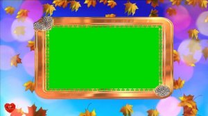 Футаж Рамка золотая осенние листья хромакей