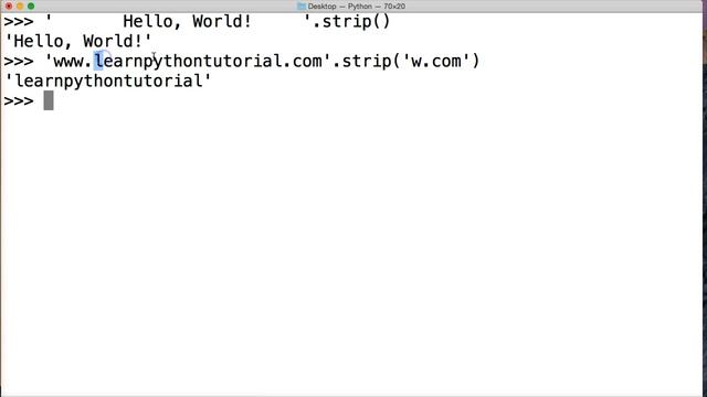 Python Strip String Method смотреть онлайн