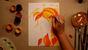 Как нарисовать ДЕВУШКУ "ОСЕНЬ" } АРТ РИСУНКИ