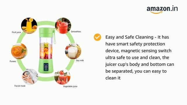 Portable Mini Blender, Personal Mixer Rechargeable with USB, for Smoothie, Fruit Juice, Milk Shakes смотреть онлайн