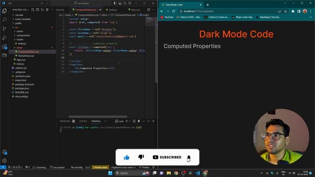 Vue Computed Properties | #Vue3 #WebDev #JavaScript #Frontend #DarkModeCode