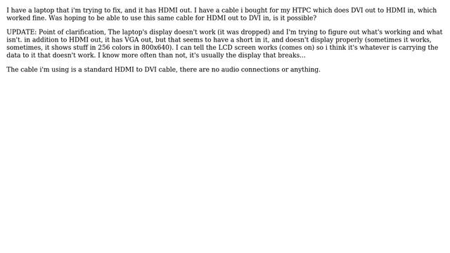 Laptop HDMI out to monitor DVI in смотреть онлайн