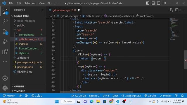 How to Filter GitHub Users with Search Input Field in ReactJS | Beginner's Guide смотреть онлайн