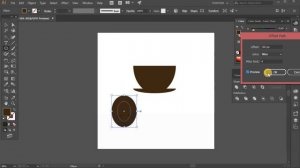 Simple coffee cup icon. Tutorial Adobe Illustrator CC for beginners