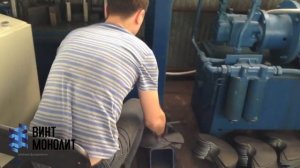 Формовка лопасти винтовых свай на прессе ВИНТ МОНОЛИТ