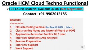 Oracle HCM Cloud Full Course Material is Available | Version English and Telugu