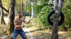 Упражнение 2 для двух рук с саблями. Обучение фехтованию.