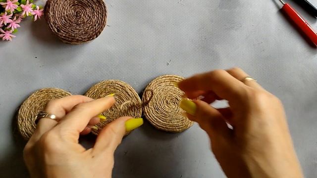 Джут и картон Легко и быстро корзинка своими руками Подробный мастер класс\Master diy