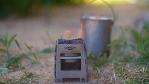 Титановая печь щепочница Lixada.(Wood Burning Stove)
