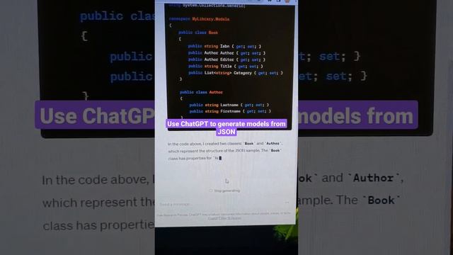 Write code without writing it- #chatgpt generates code from JSON. #openai #programming #ai #nocode
