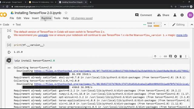 How to install TensorFlow 2 0? Install Tf 2.0 on Google Colab -  DIY#2