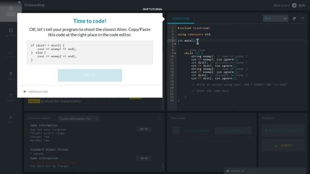 CODINGAME 1 Comparison: Onboarding Intro