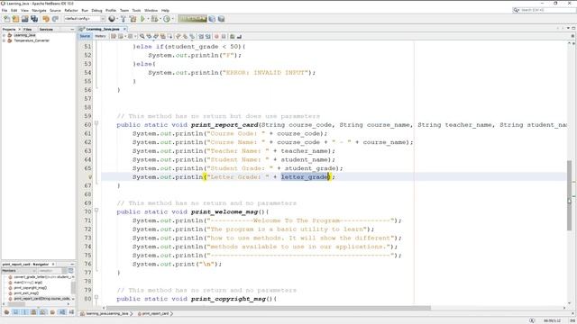 LEARNING JAVA: Methods /w Return & Passing Parameters (TUTORIAL)
