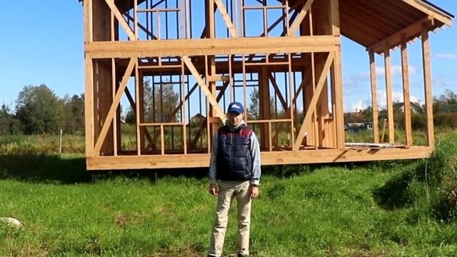 ДКД 008. Сборка домокомплекта каркасного дома 84 кв/м с террасой под общей кровлей. Строй и Живи.